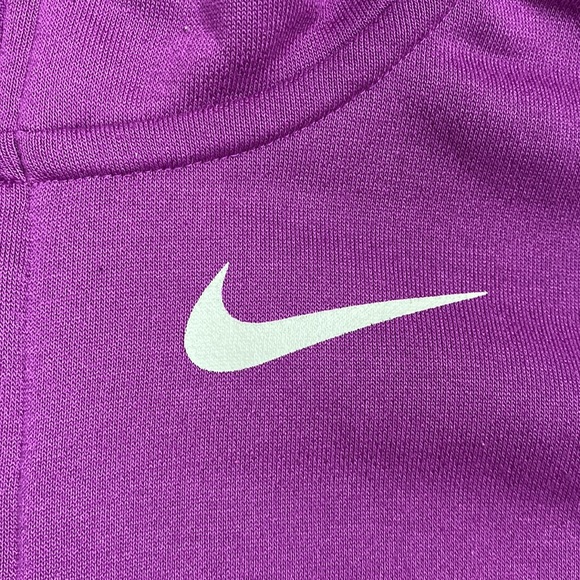 Nike Dri Fit Studio Short Sleeve Sweatshirt Full Zip, Purple - Picture 2 of 7